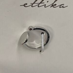 Ettika Fashion Jewelry Silver Round Flat Top Open Ring GTR240 NWT Size 7